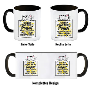 Meine Katze liebt mich Katzen Spruch Kaffeebecher für Katzenliebhaber