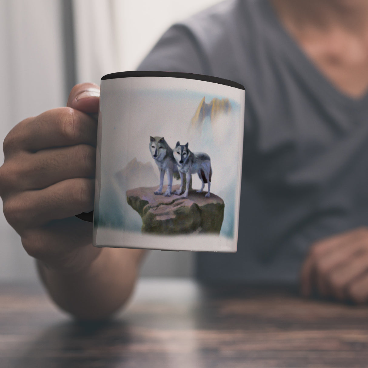 Wolf Kaffeebecher einzigartig für Wolf- und Naturliebhaber