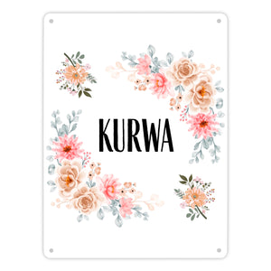 Kurwa Metallschild in 15x20 cm