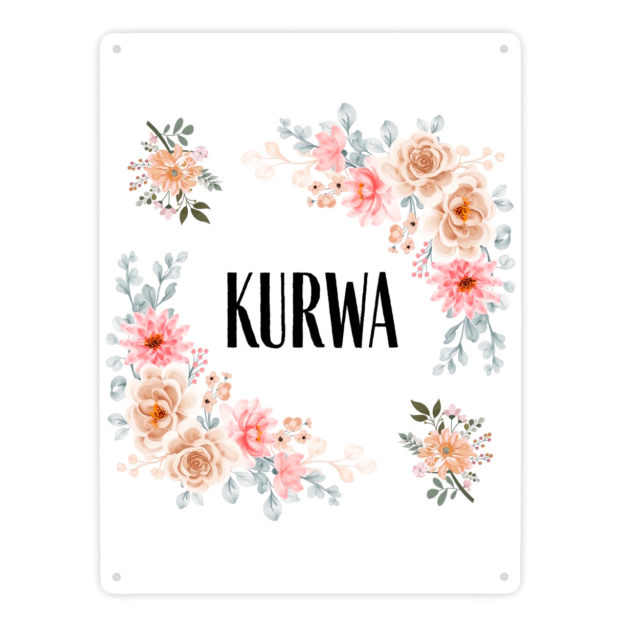 Kurwa Metallschild in 15x20 cm