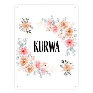 Kurwa Metallschild in 15x20 cm