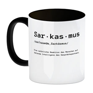Sarkasmus Definiton Kaffeebecher mit Spruch