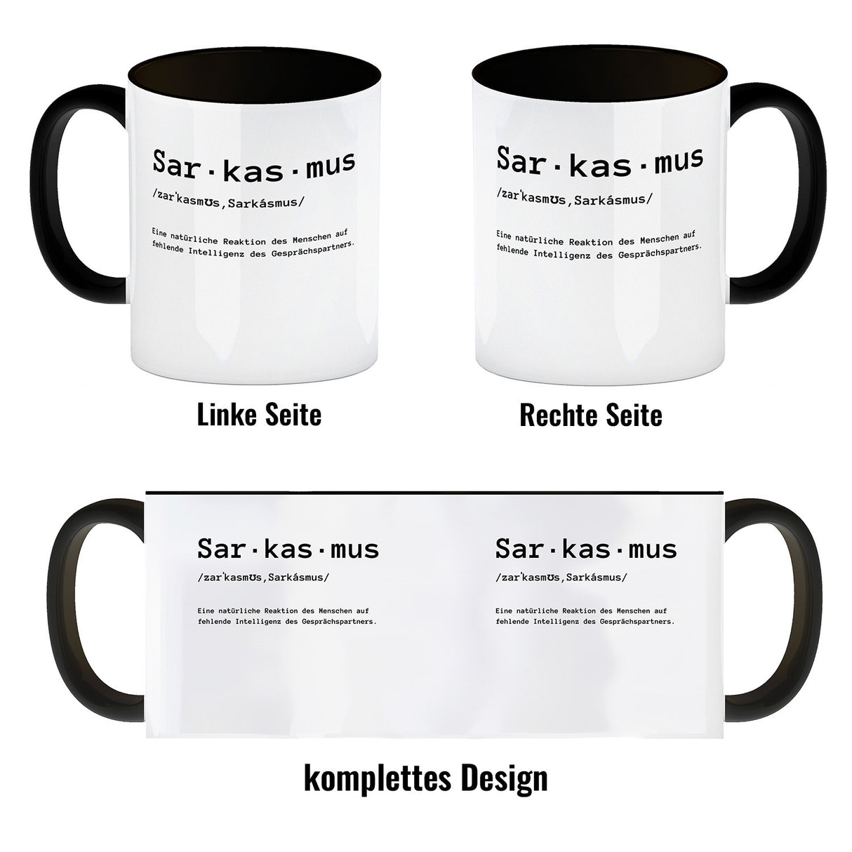 Sarkasmus Definiton Kaffeebecher mit Spruch