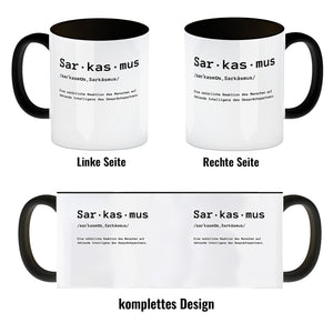Sarkasmus Definiton Kaffeebecher mit Spruch