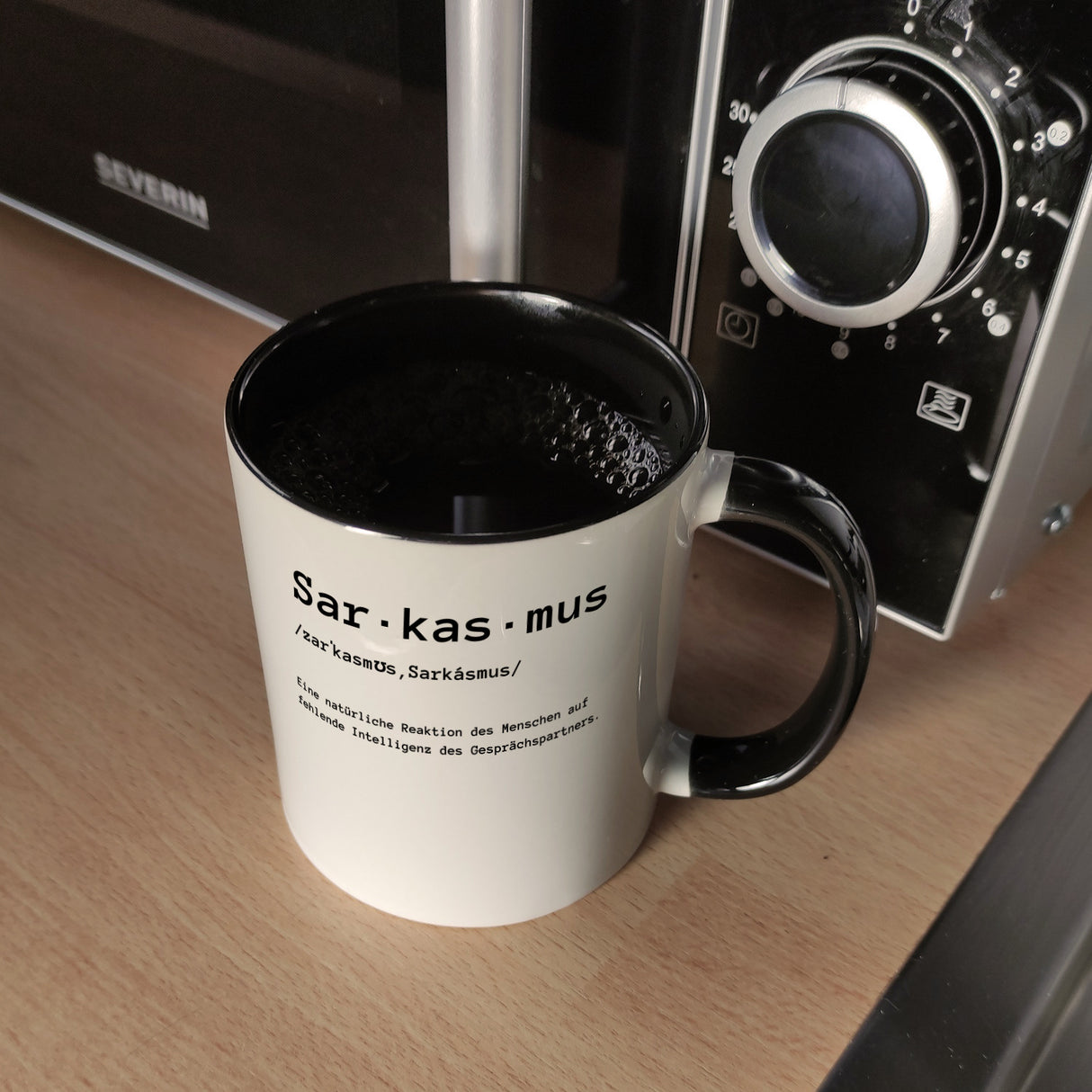 Sarkasmus Definiton Kaffeebecher mit Spruch