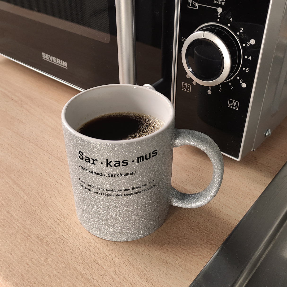 Sarkasmus Definiton Kaffeebecher mit Spruch