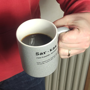 Sarkasmus Definiton Kaffeebecher mit Spruch