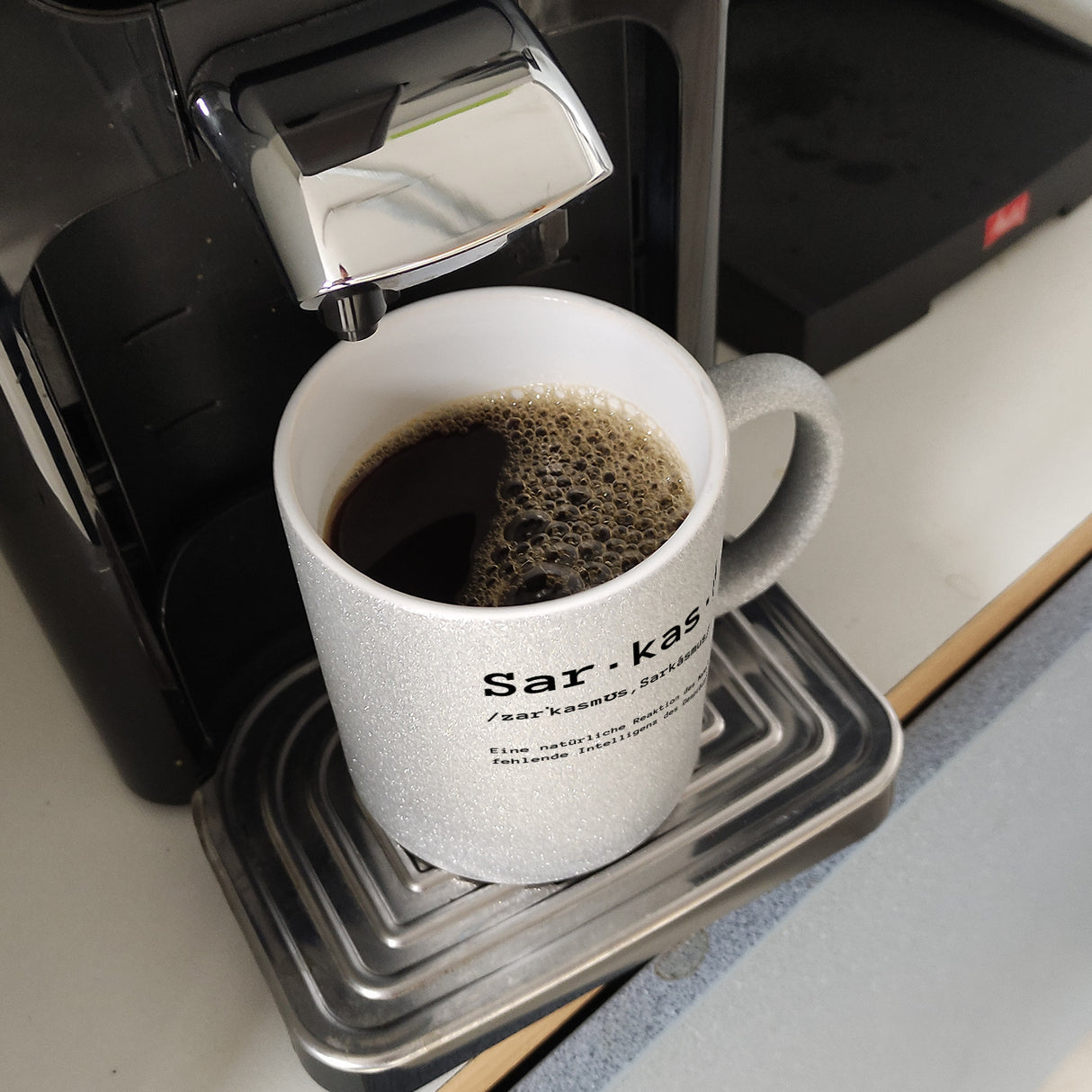 Sarkasmus Definiton Kaffeebecher mit Spruch