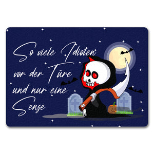 Sensenmann Fußmatte in 35x50 cm mit Spruch