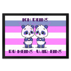 Panda Pärchen Fußmatte in 35x50 cm mit Spruch