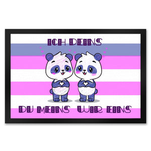 Panda Pärchen Fußmatte in 35x50 cm mit Spruch