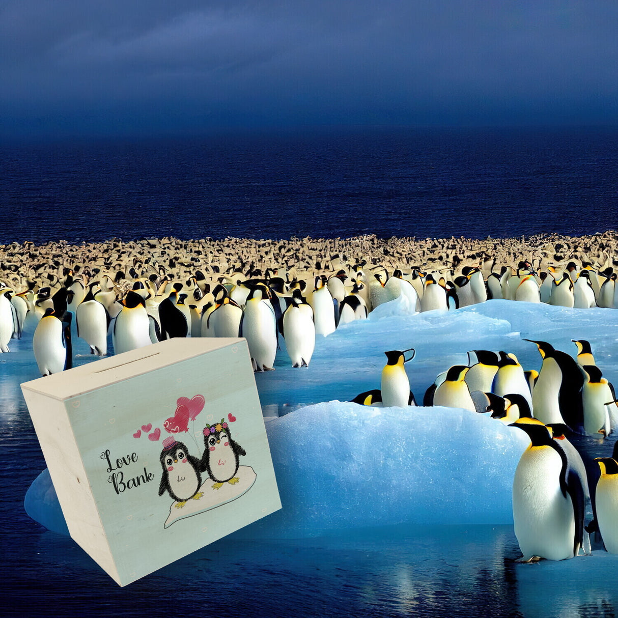 Pinguin Love Bank Spardose