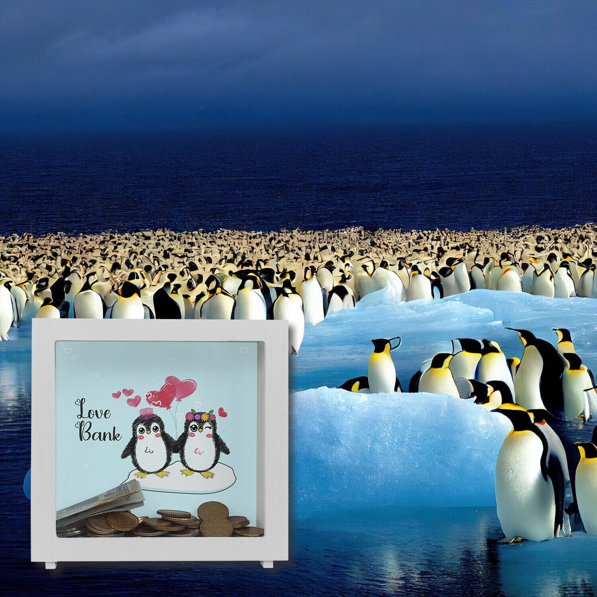 Pinguin Love Bank Spardose