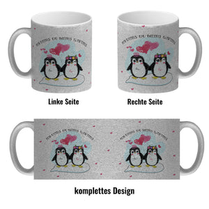 Pinguin Pärchen Kaffeebecher mit Spruch
