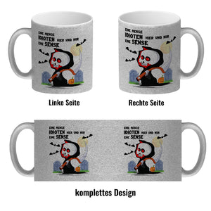 Sensenmann Halloween Kaffeebecher mit Spruch