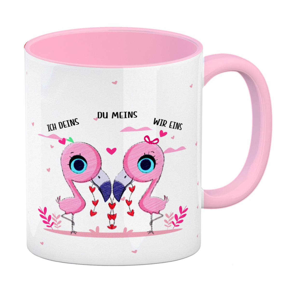 Flamingo Pärchen Kaffeebecher mit Spruch