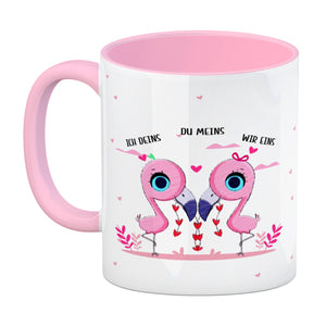 Flamingo Pärchen Kaffeebecher mit Spruch
