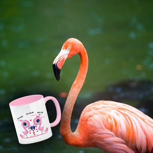 Flamingo Pärchen Kaffeebecher mit Spruch