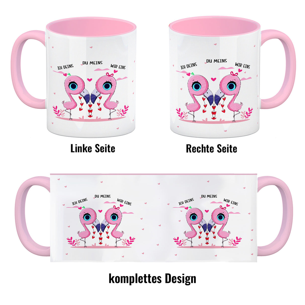 Flamingo Pärchen Kaffeebecher mit Spruch