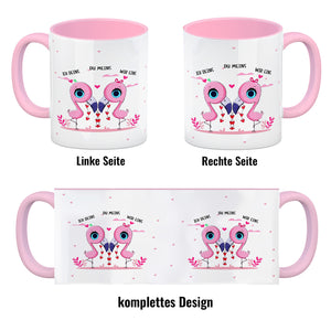 Flamingo Pärchen Kaffeebecher mit Spruch