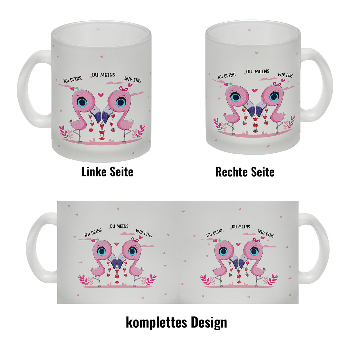 Flamingo Pärchen Kaffeebecher mit Spruch