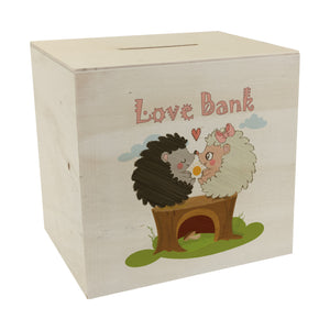Igel Spardose mit Spruch Love Bank