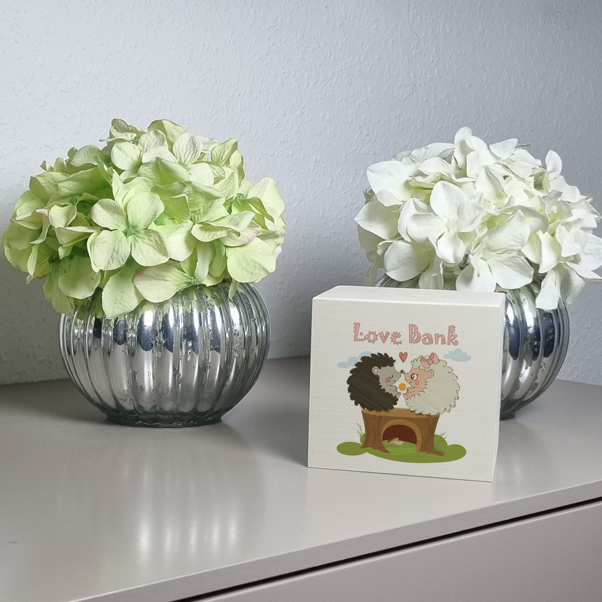 Igel Spardose mit Spruch Love Bank