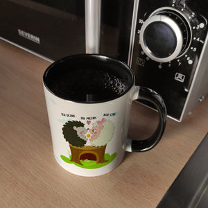 Igel Pärchen Kaffeebecher mit Spruch Ich deins du meins wir eins