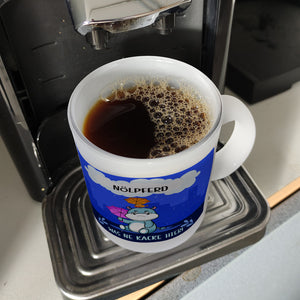 Nilpferd Kaffeebecher mit Spruch Nölpferd Was ne Kacke hier!