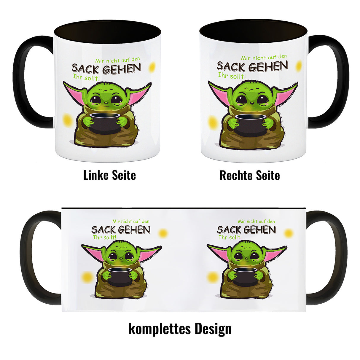 Science-Fiction Kaffeebecher mit Spruch nicht auf den Sack gehen ihr sollt
