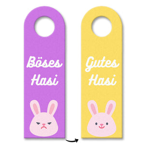 Gutes Hasi - Böses Hasi Hasen Türhänger -grün