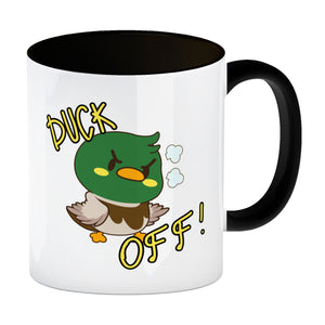 Enten Kaffeebecher mit Spruch DUCK OFF!