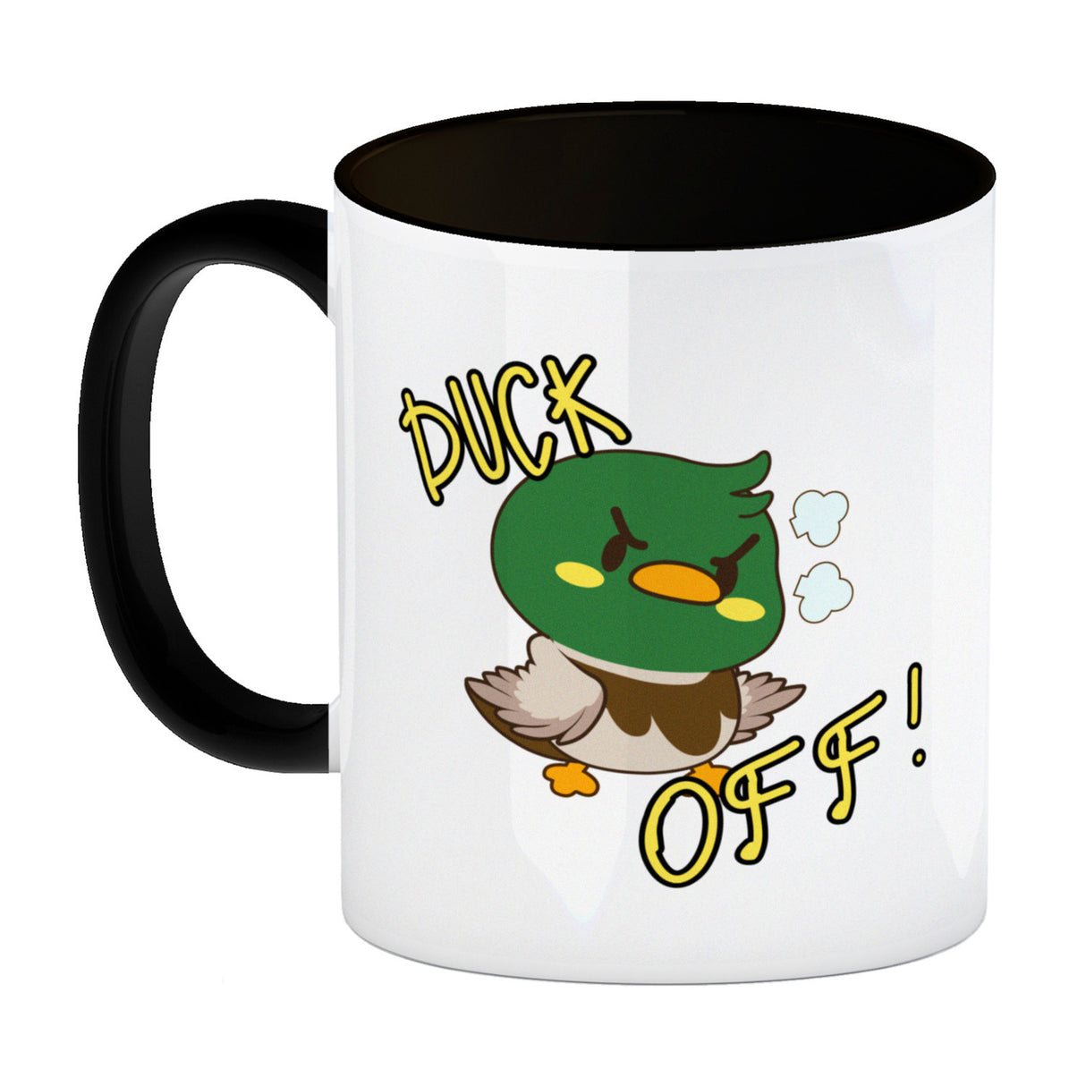 Enten Kaffeebecher mit Spruch DUCK OFF!