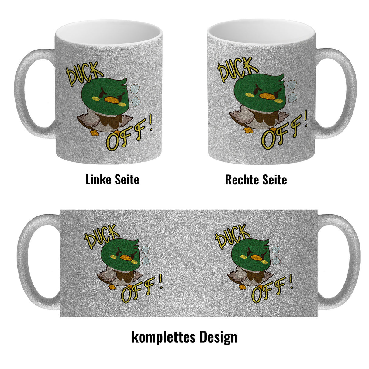 Enten Kaffeebecher mit Spruch DUCK OFF!
