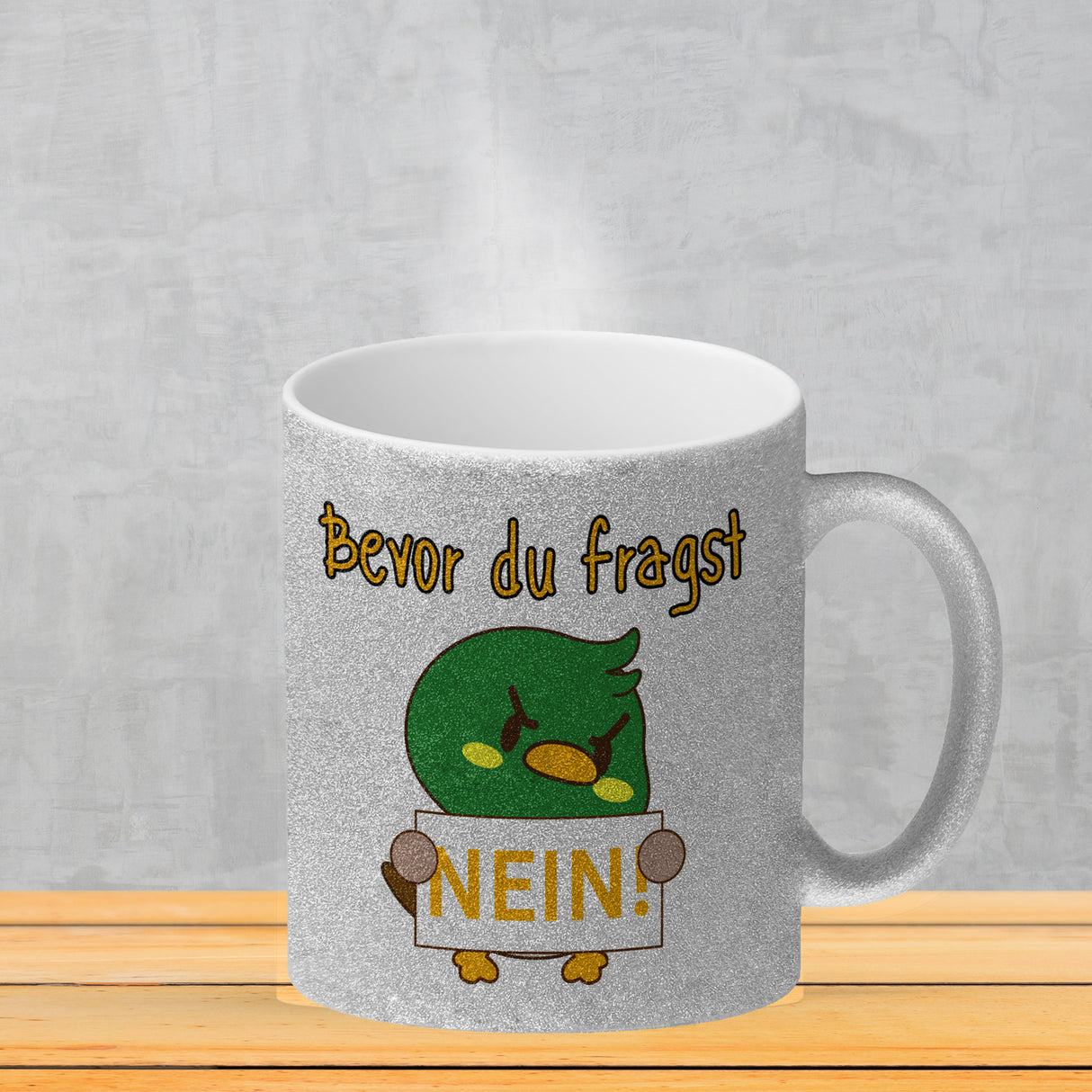 Enten Kaffeebecher mit Spruch BEFORE YOU ASK NO!