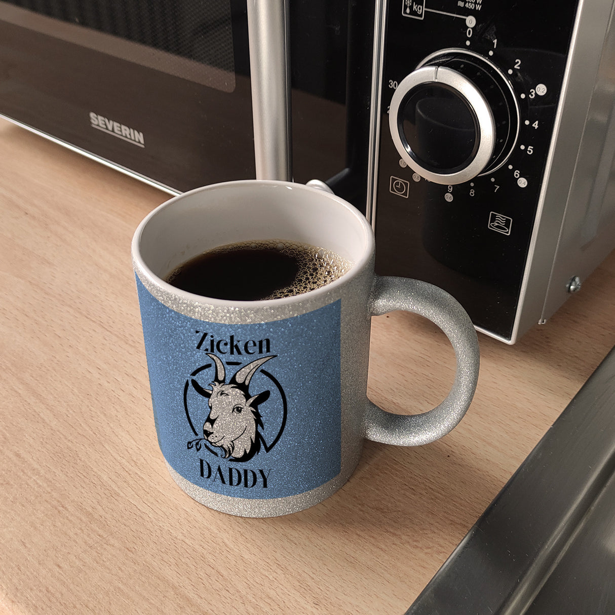 Ziegen Kaffeebecher mit Spruch Zicken DADDY