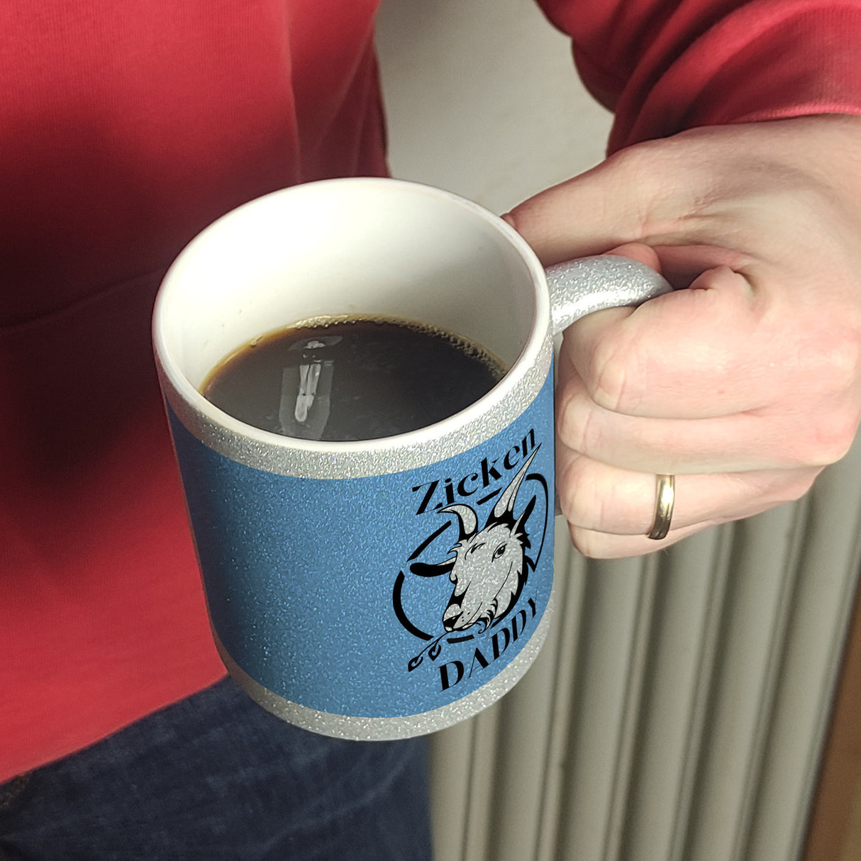 Ziegen Kaffeebecher mit Spruch Zicken DADDY