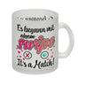 Es begann mit einem swipe Kaffeebecher mit Spruch It's a Match