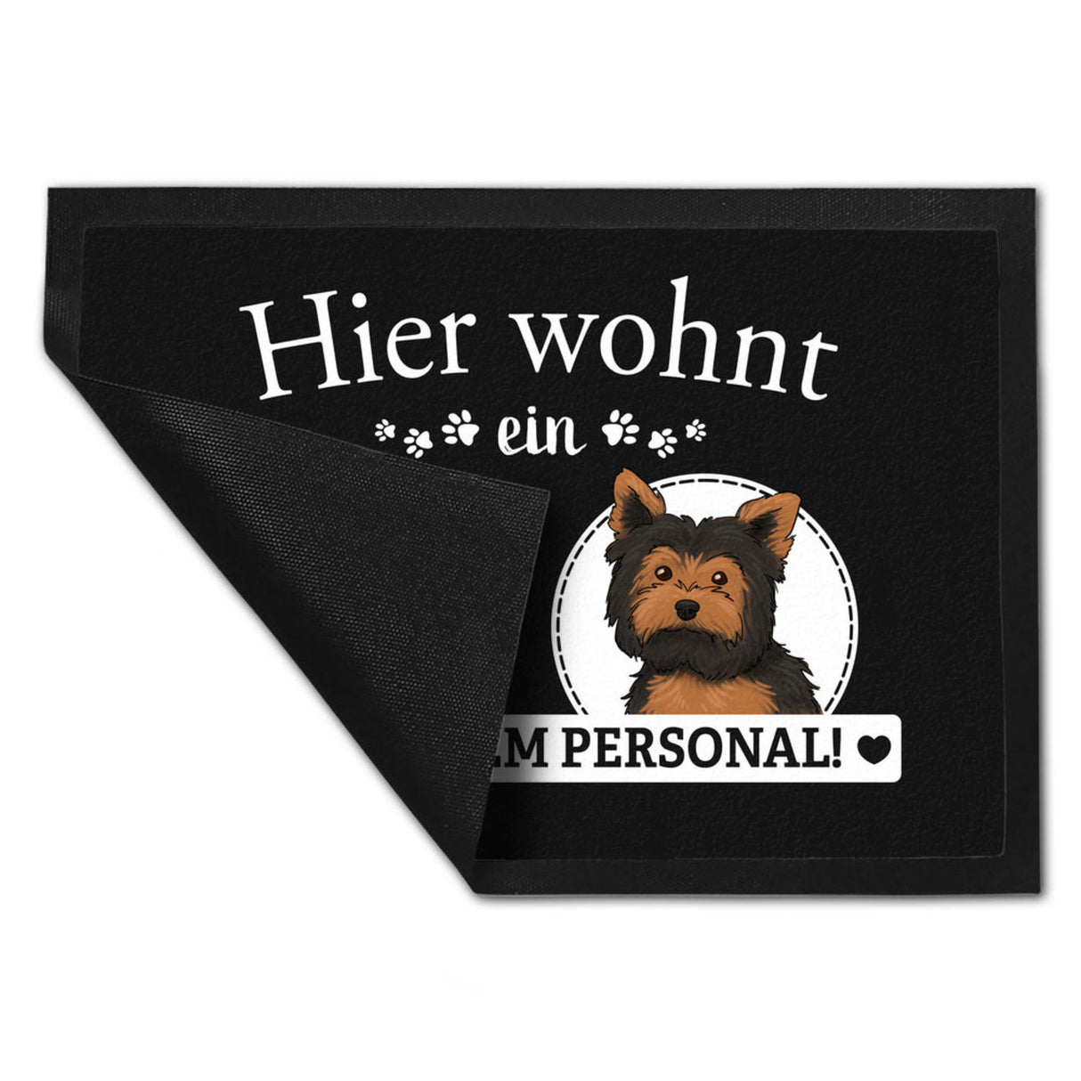 Hier wohnt ein Golden Retriever mit seinem Personal Fußmatte