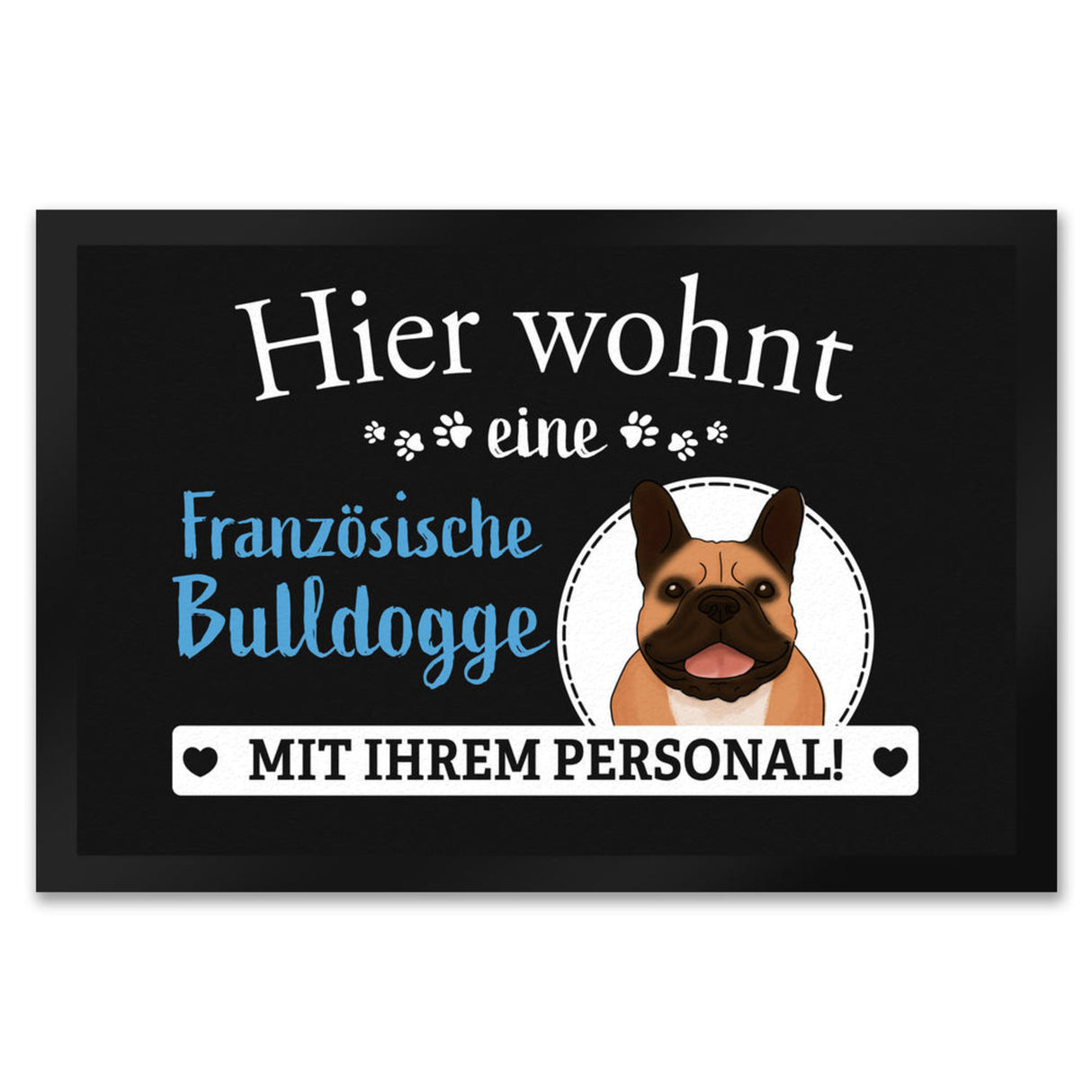 Hier wohnt ein Golden Retriever mit seinem Personal Fußmatte
