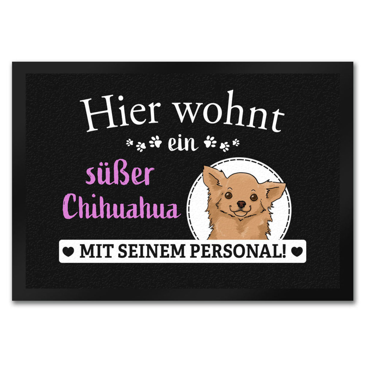 Hier wohnt ein Golden Retriever mit seinem Personal Fußmatte