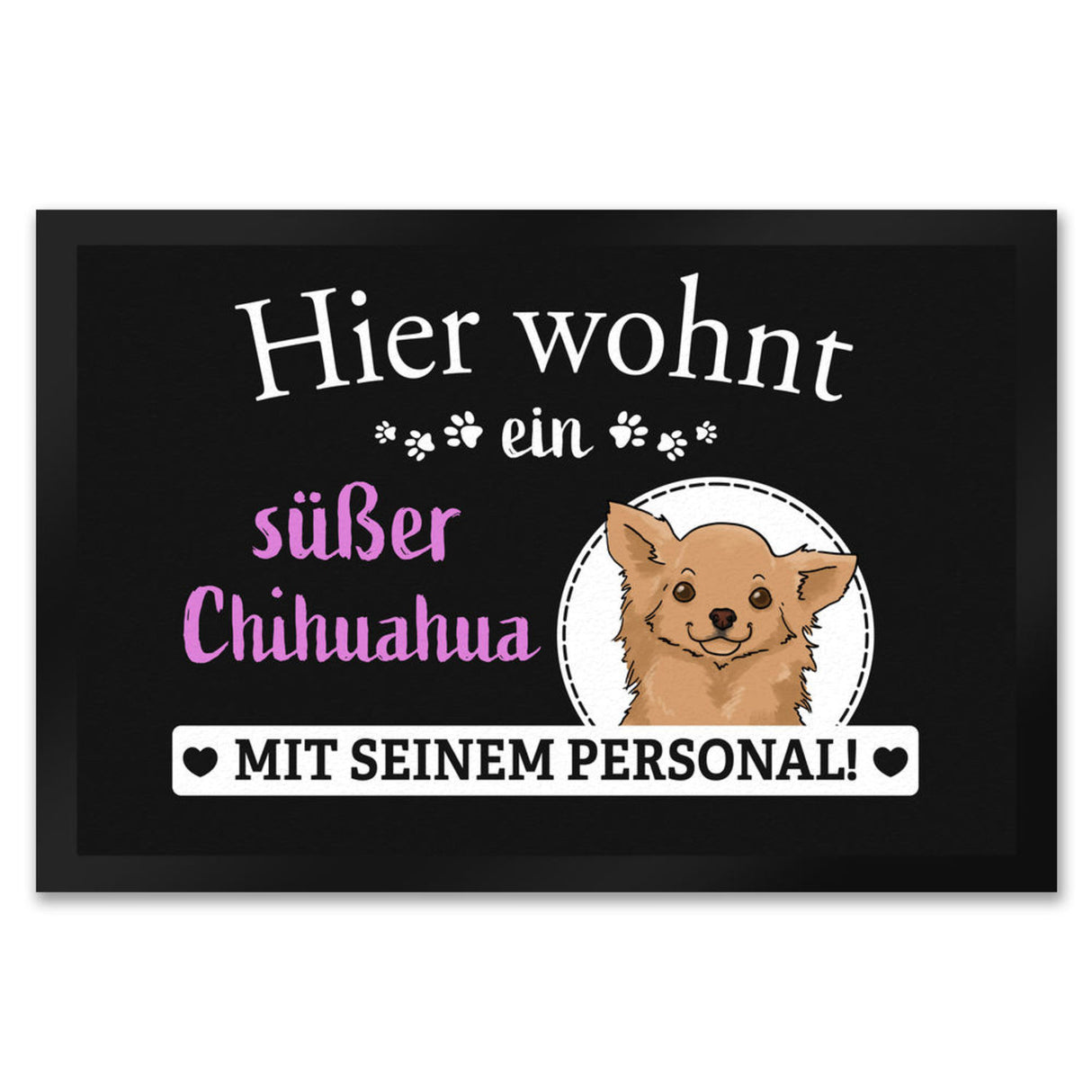 Hier wohnt ein Golden Retriever mit seinem Personal Fußmatte