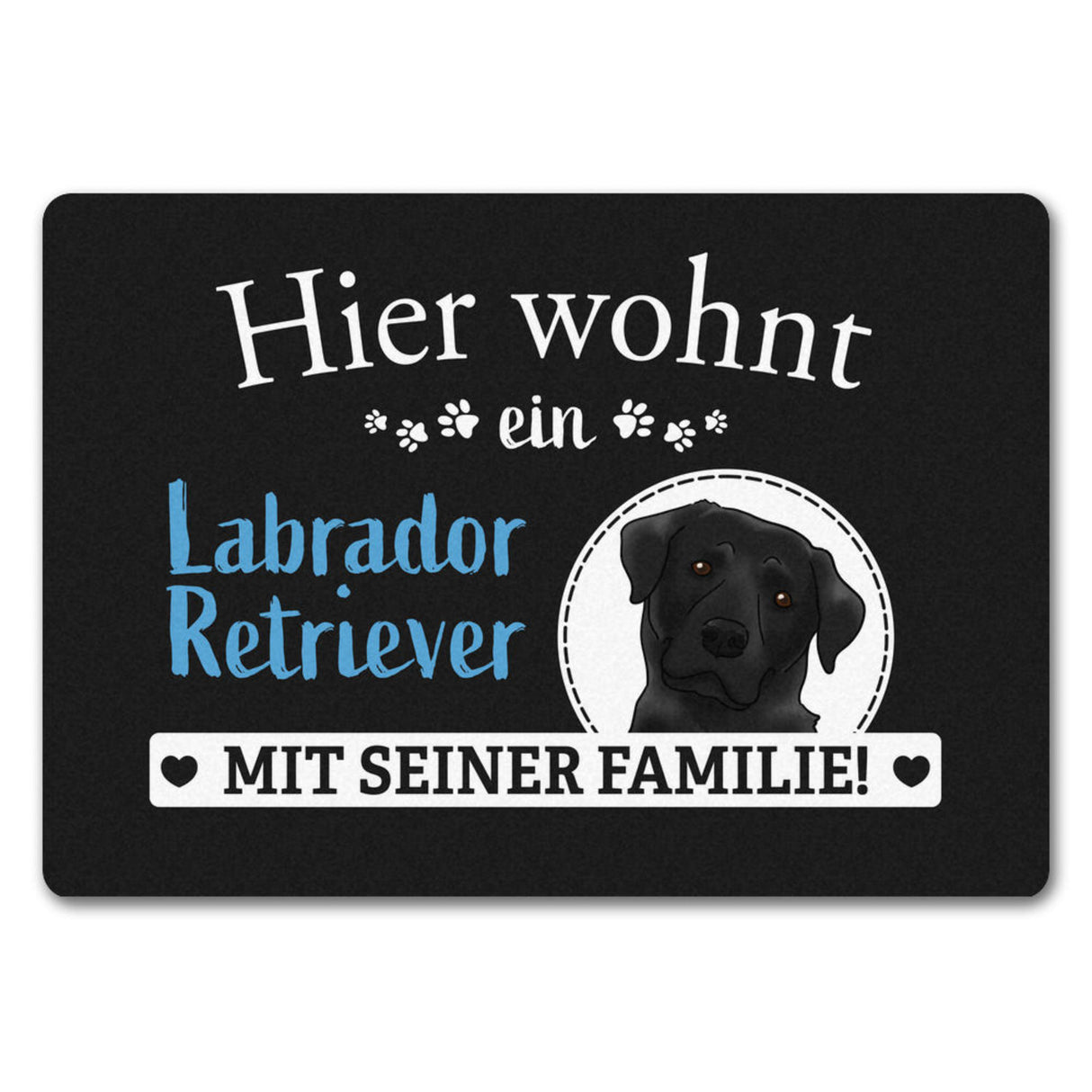 Hier wohnt ein Golden Retriever mit seiner Familie Fußmatte