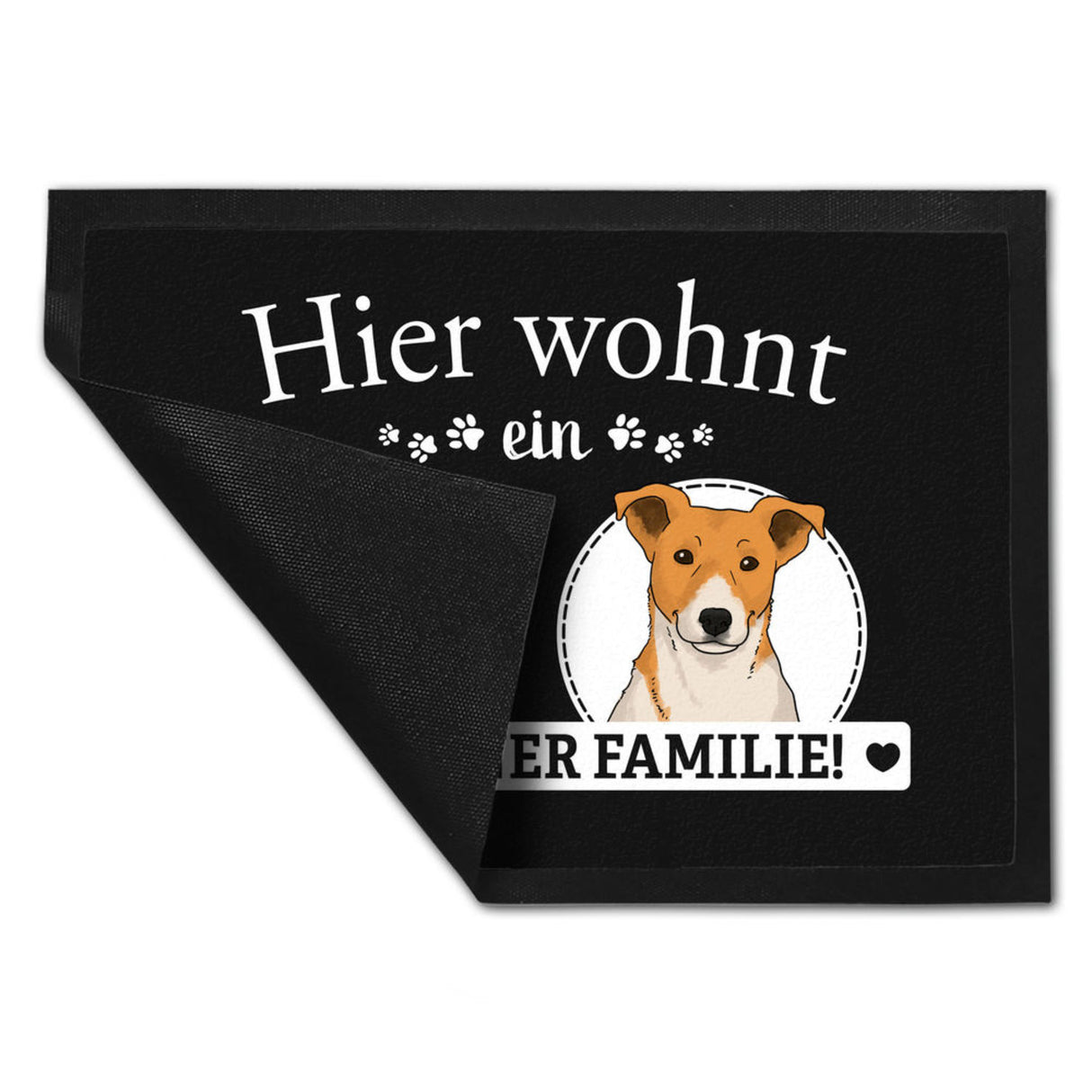 Hier wohnt ein Golden Retriever mit seiner Familie Fußmatte