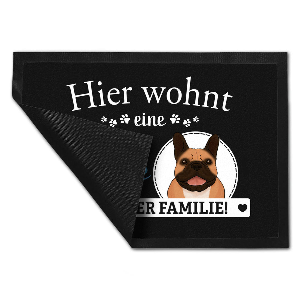 Hier wohnt ein Golden Retriever mit seiner Familie Fußmatte