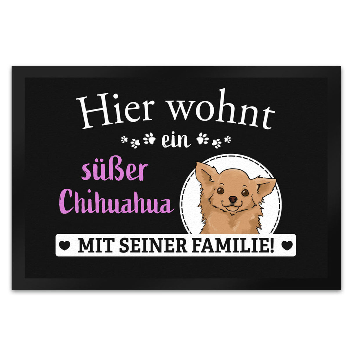 Hier wohnt ein Golden Retriever mit seiner Familie Fußmatte