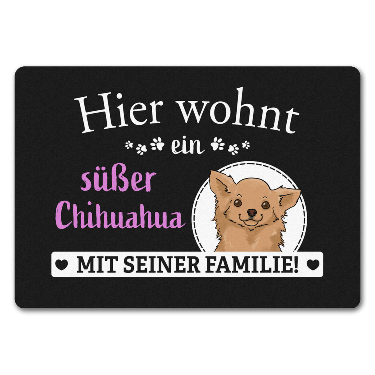 Hier wohnt ein Golden Retriever mit seiner Familie Fußmatte