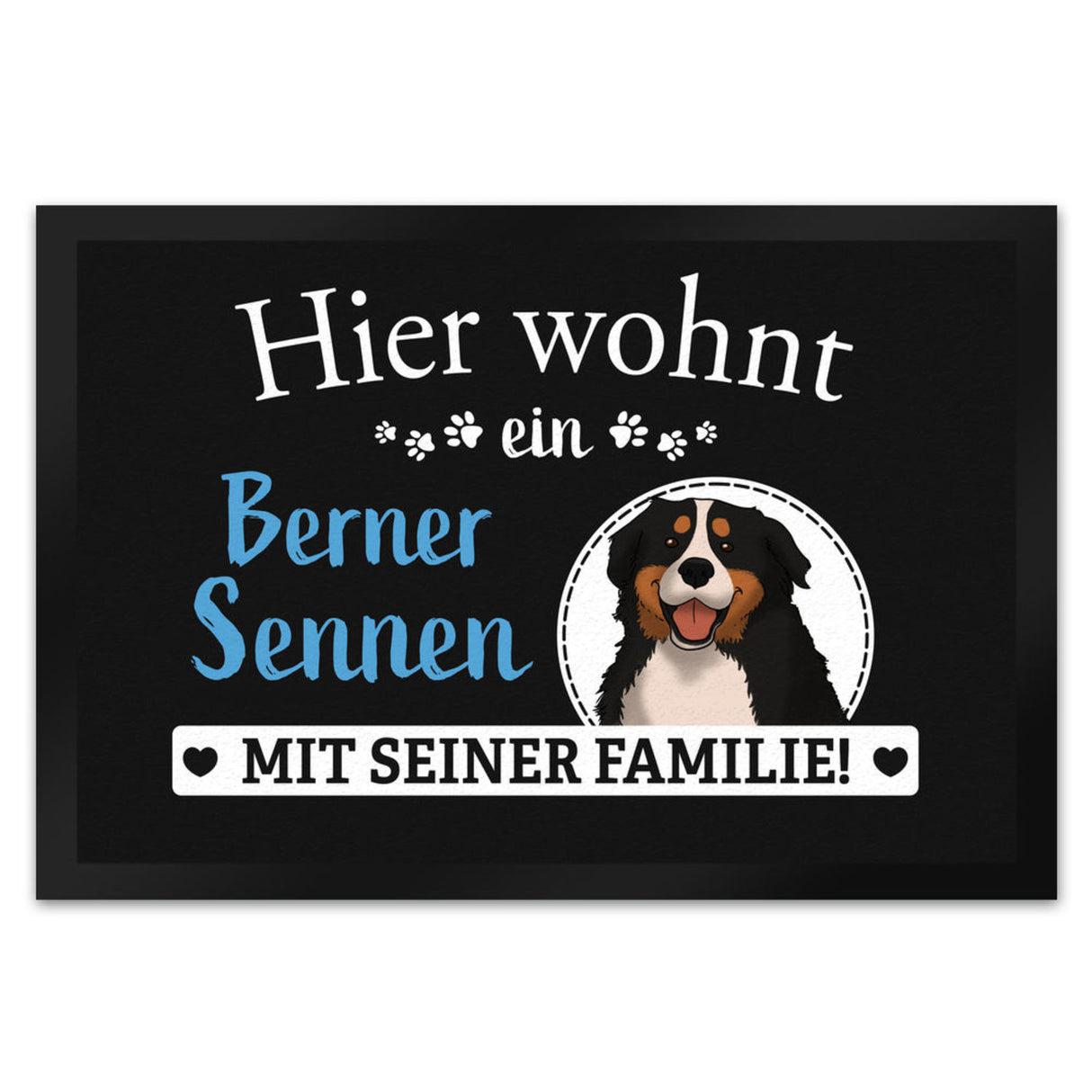 Hier wohnt ein Golden Retriever mit seiner Familie Fußmatte