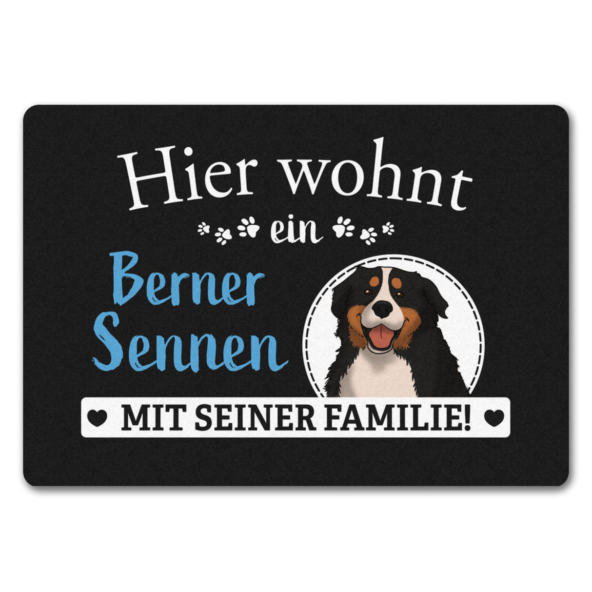 Hier wohnt ein Golden Retriever mit seiner Familie Fußmatte