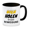 Bier Kaffeebecher mit Spruch - Bier holen ist auch Bewegung